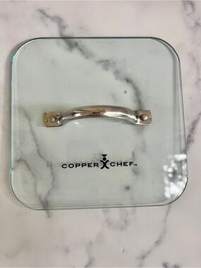 Copper Chef Square Glass Press with Metal Handle, 8"x8" Size